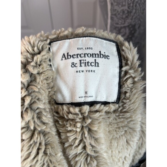 Abercrombie & Fitch A&F Y2K Winter Fur Hoodie Full Zip Jacket Sz medium Vintage - Picture 2 of 5